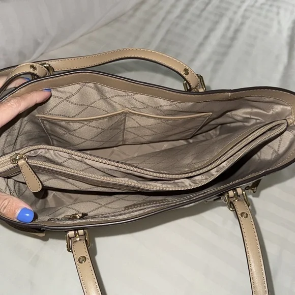 Michael Kors Brown and Cream Monogram Tote - Picture 5 of 6